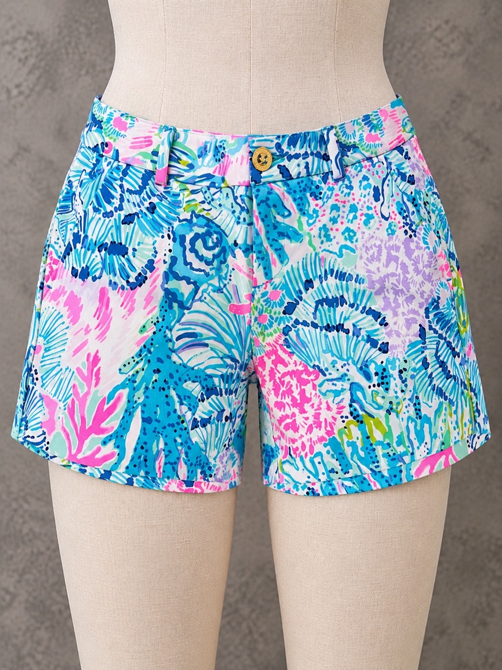 Lilly Pulitzer 5” Printed Shorts Colorful Tropical Print Size 00